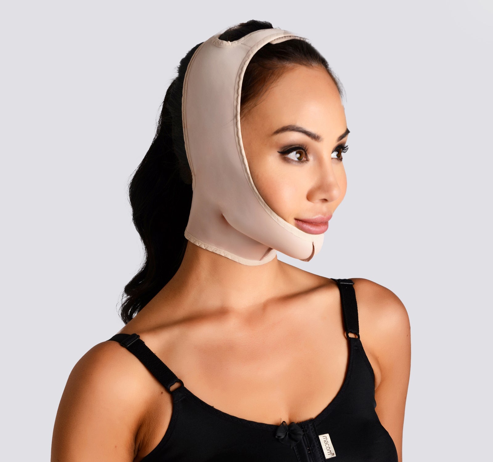 Post Facial Surgery Chin Strap Compression Garment with Full Neck Support –