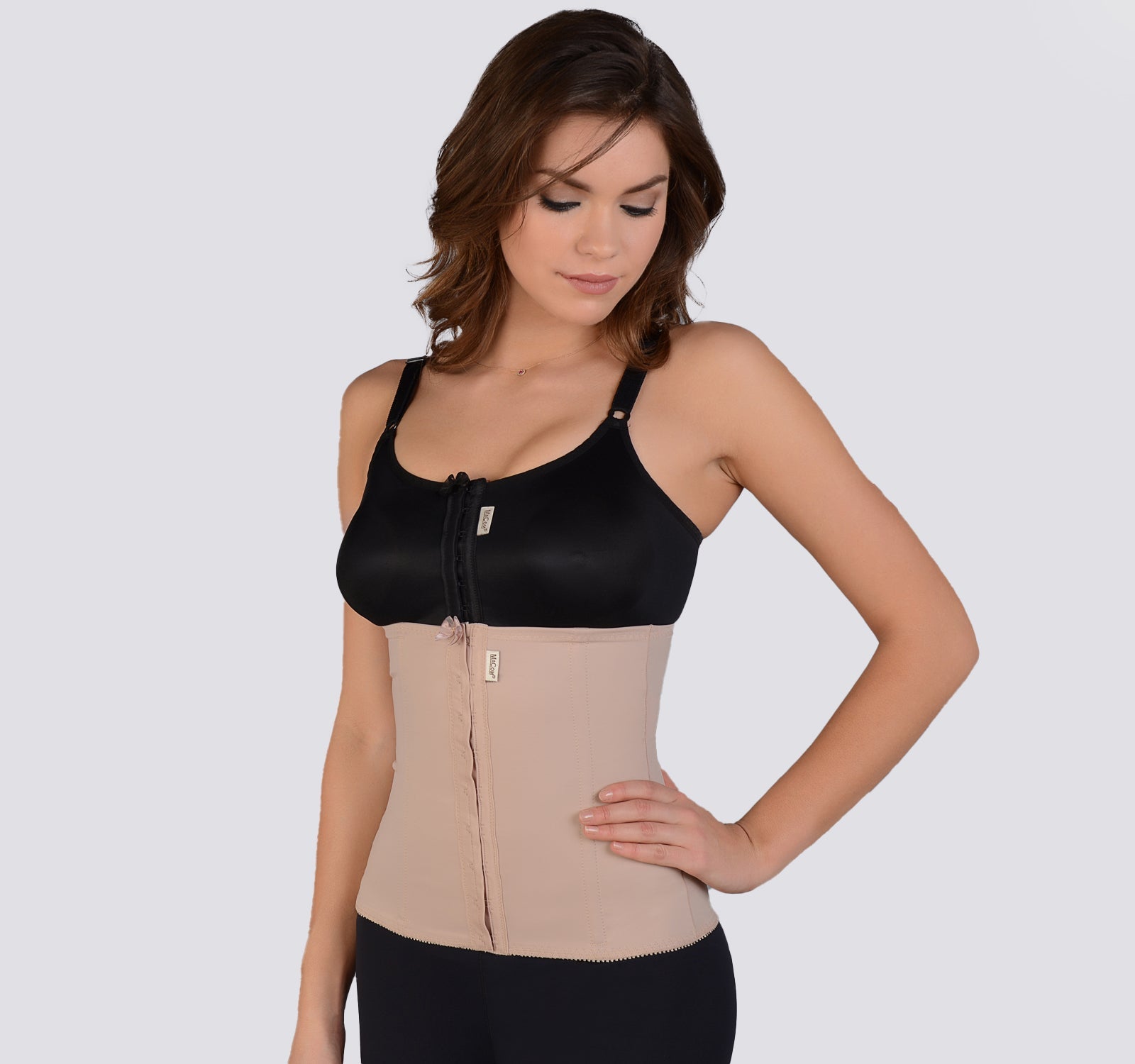 Corsetto Riduttore Donna Fascia Modellatrice Waist Trainer Colombiano - Controllo Pancia E Postpartum - Beige, Taglia L